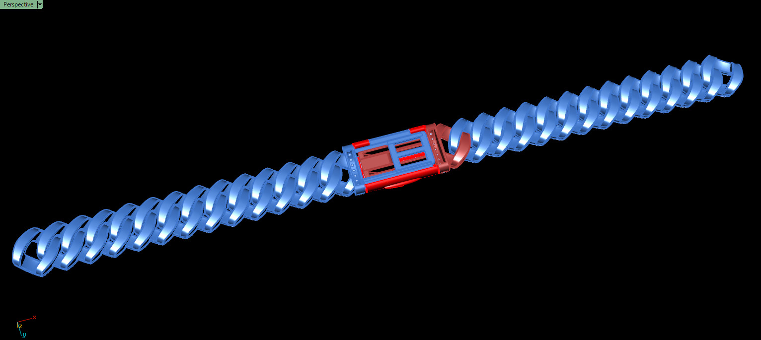 14mm BAGUETTE CUBAN LINK CHAIN FOR BRACELETS OR NECKLACE 3D print model_4