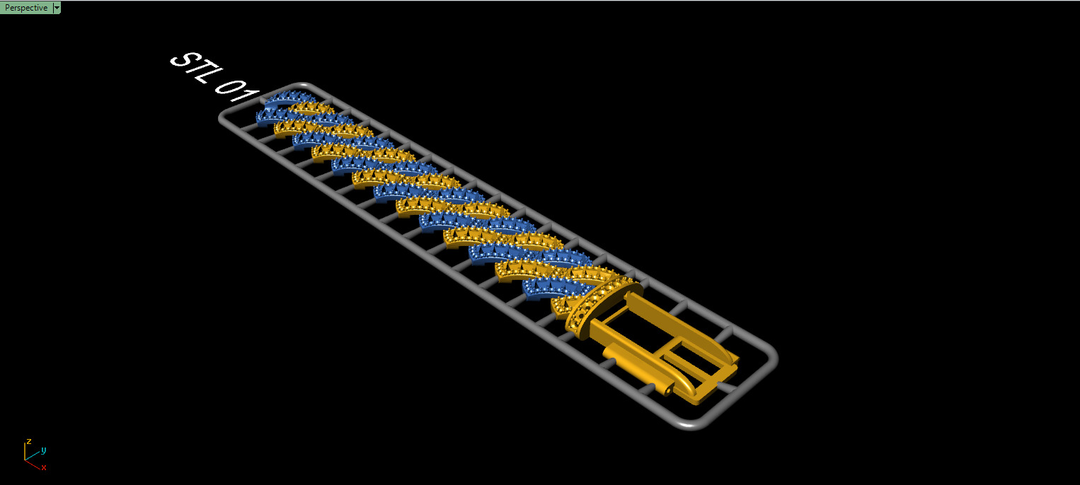 14mm BAGUETTE CUBAN LINK CHAIN FOR BRACELETS OR NECKLACE 3D print model_19