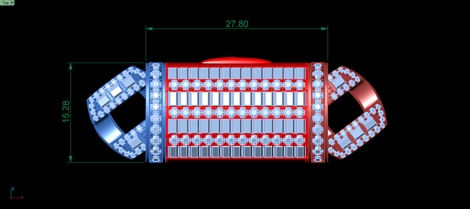 14mm BAGUETTE CUBAN LINK CHAIN FOR BRACELETS OR NECKLACE 3D print model_6