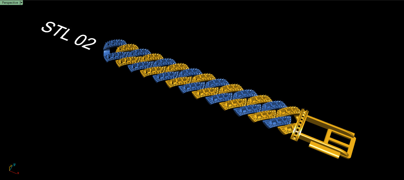 14mm BAGUETTE CUBAN LINK CHAIN FOR BRACELETS OR NECKLACE 3D print model_22