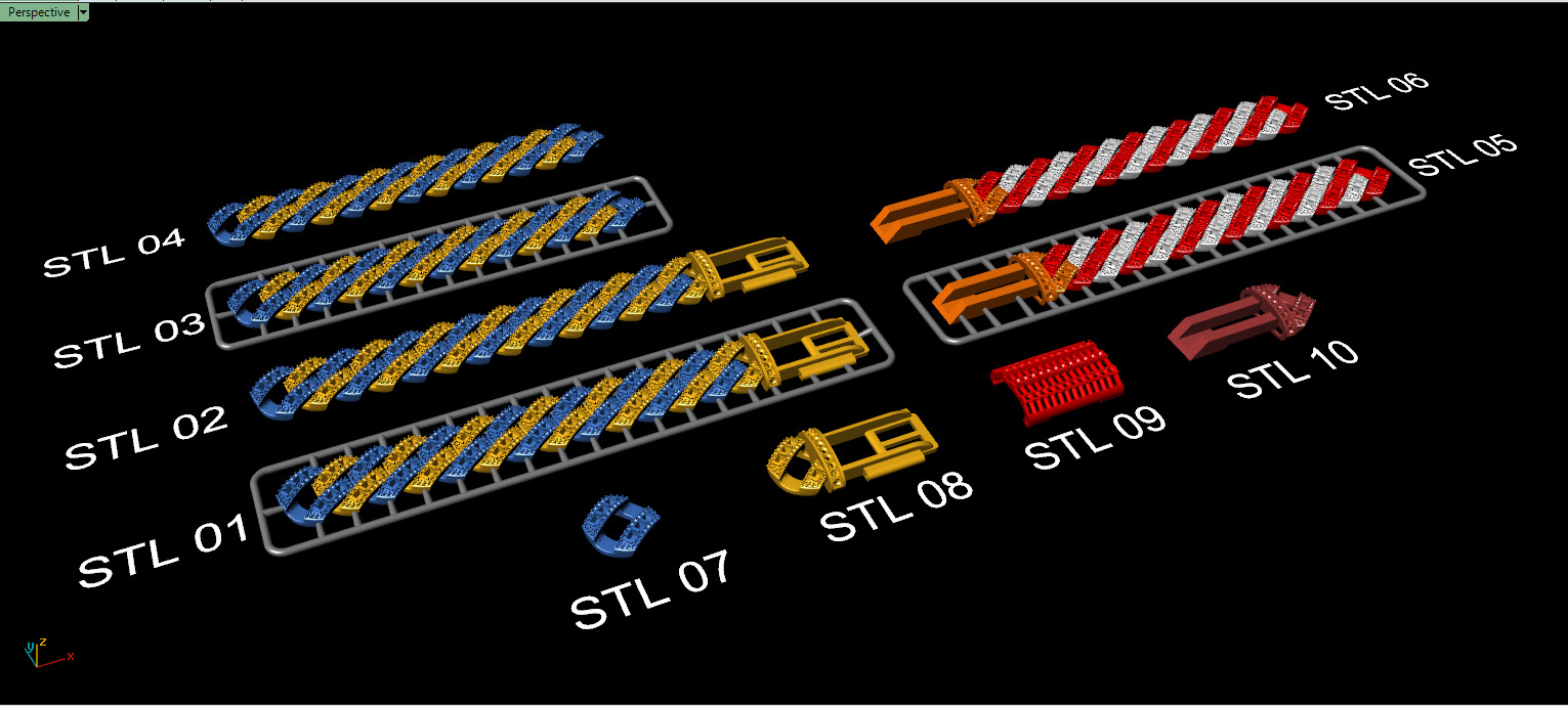 14mm BAGUETTE CUBAN LINK CHAIN FOR BRACELETS OR NECKLACE 3D print model_16