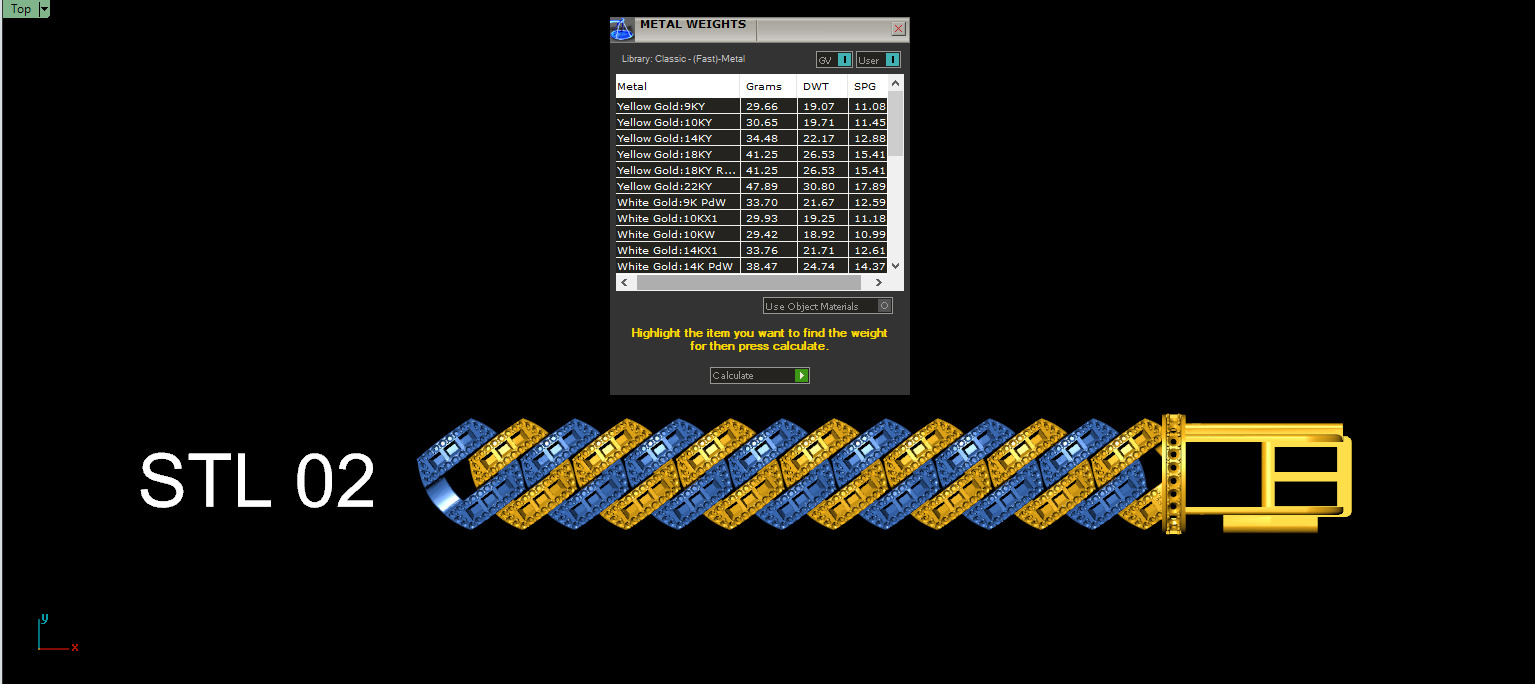 14mm BAGUETTE CUBAN LINK CHAIN FOR BRACELETS OR NECKLACE 3D print model_21