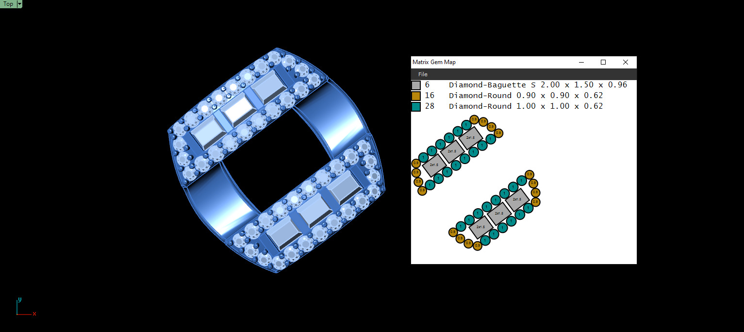 14mm BAGUETTE CUBAN LINK CHAIN FOR BRACELETS OR NECKLACE 3D print model_13