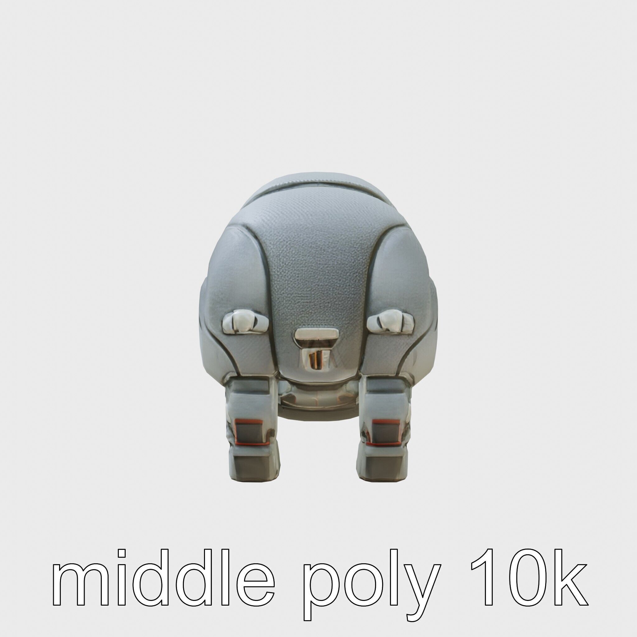 Carbon Fiber Robotic Hippopotamus with Water Filtration System Low-poly 3D model_17