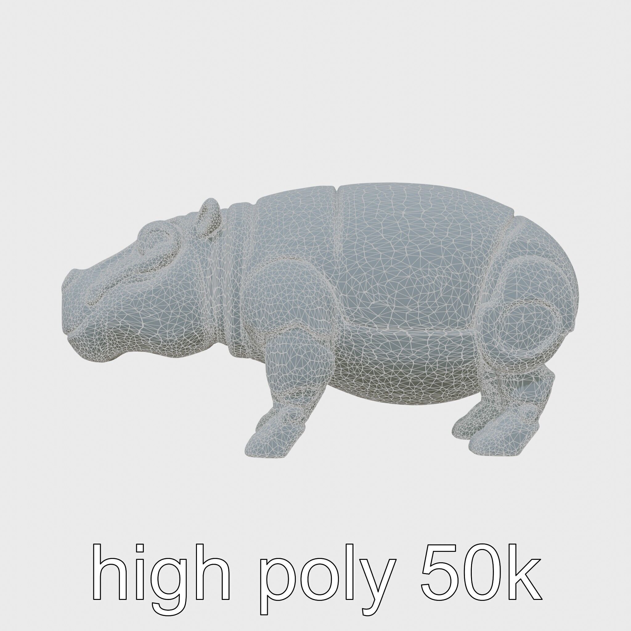 Carbon Fiber Robotic Hippopotamus with Water Filtration System Low-poly 3D model_23