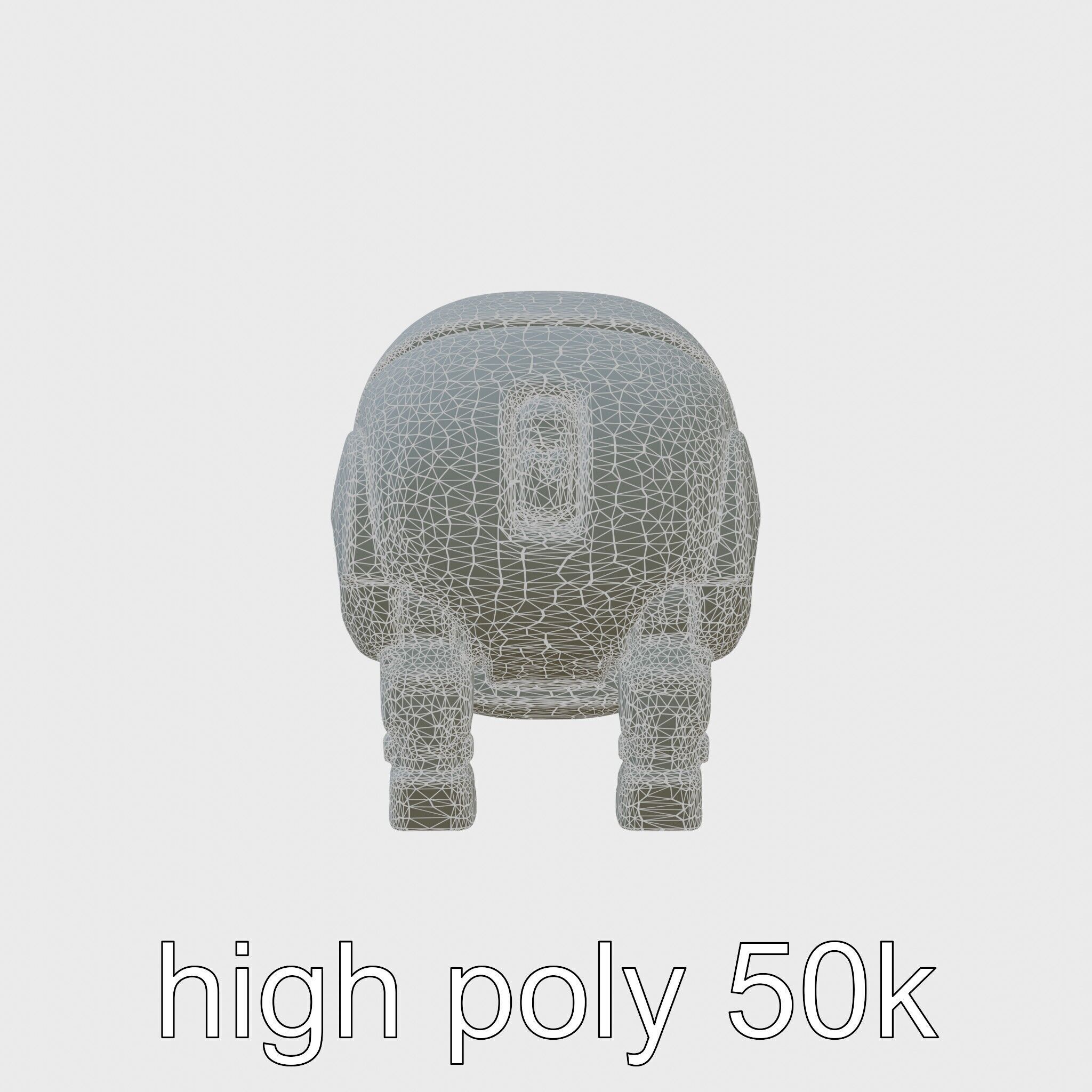 Carbon Fiber Robotic Hippopotamus with Water Filtration System Low-poly 3D model_8