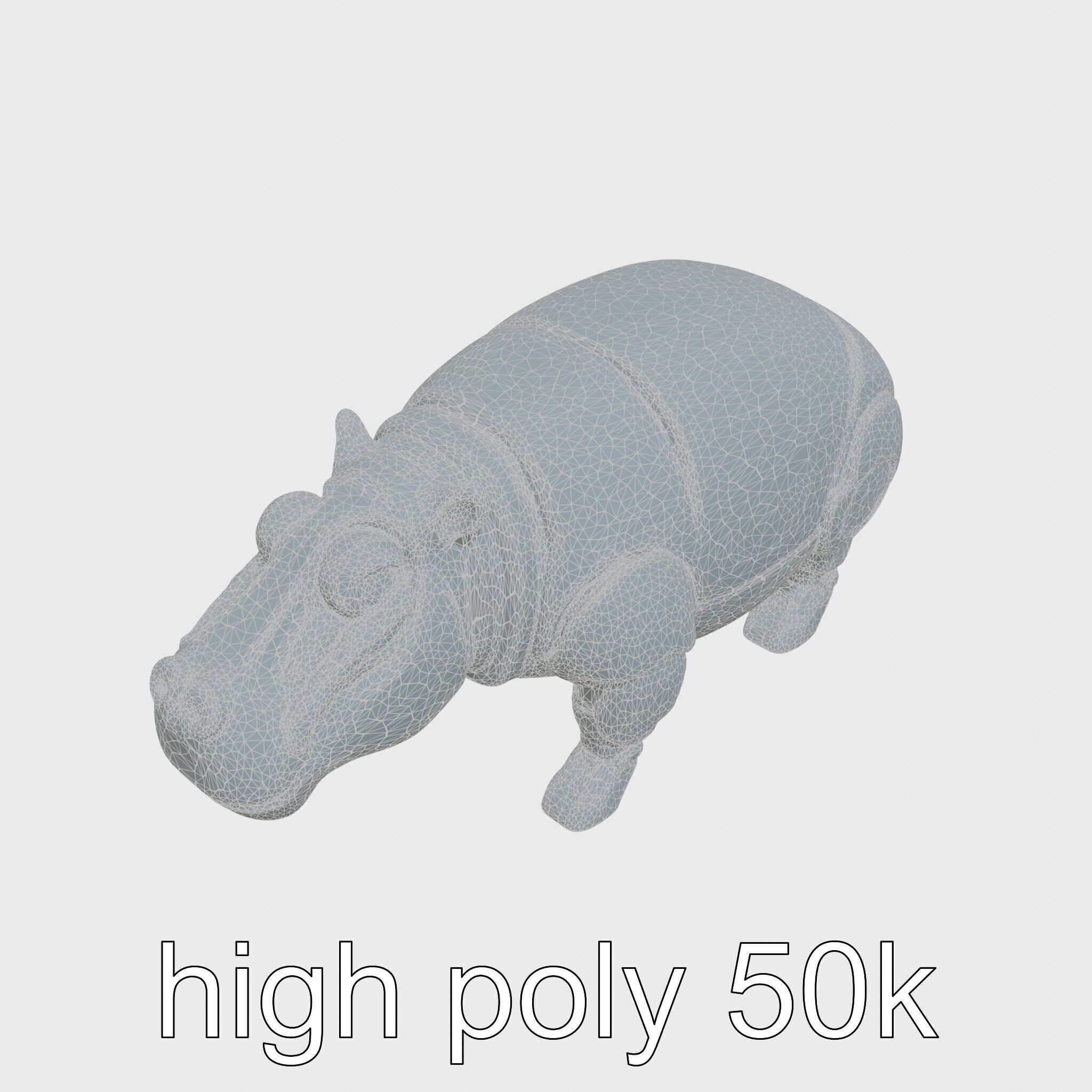 Carbon Fiber Robotic Hippopotamus with Water Filtration System Low-poly 3D model_22