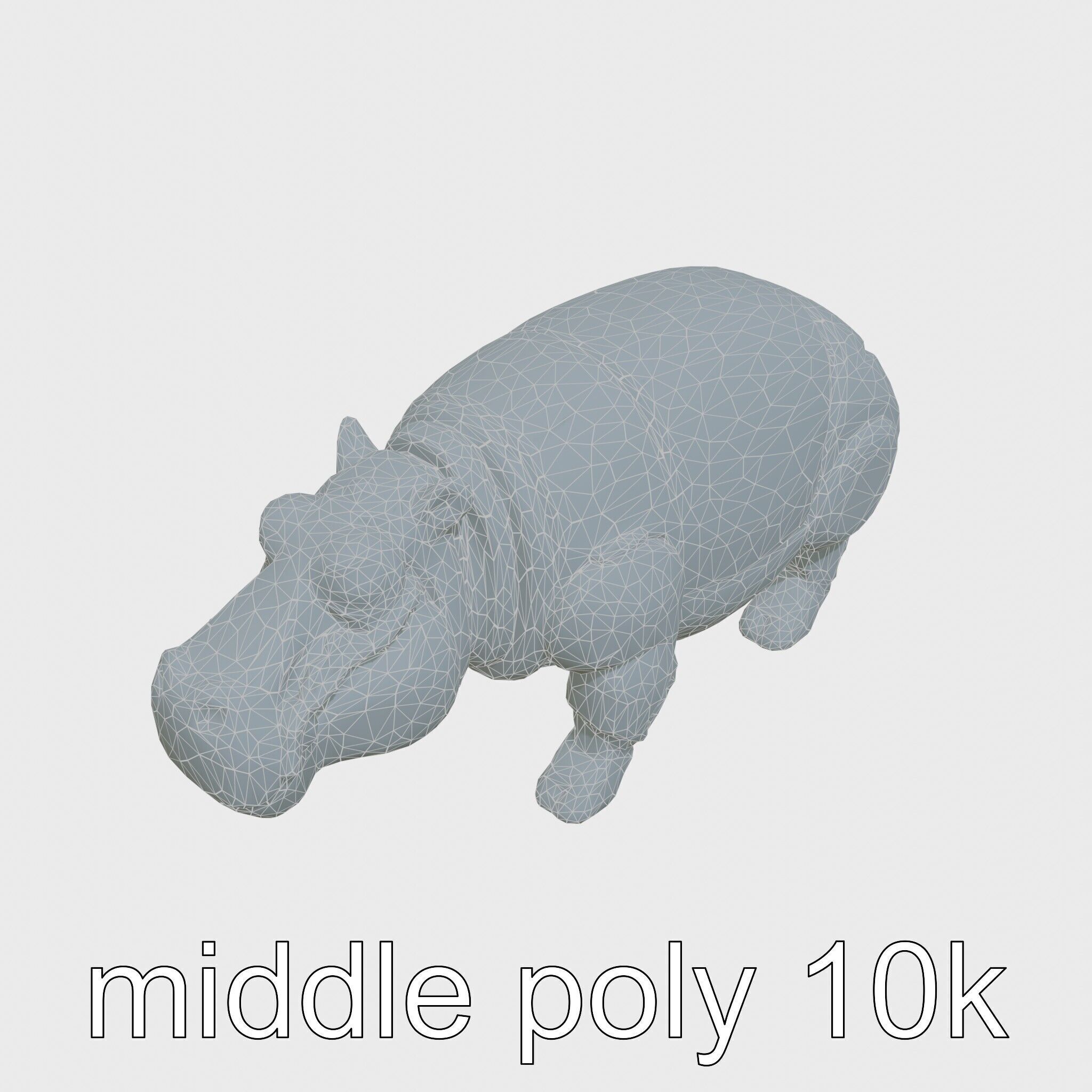 Carbon Fiber Robotic Hippopotamus with Water Filtration System Low-poly 3D model_15