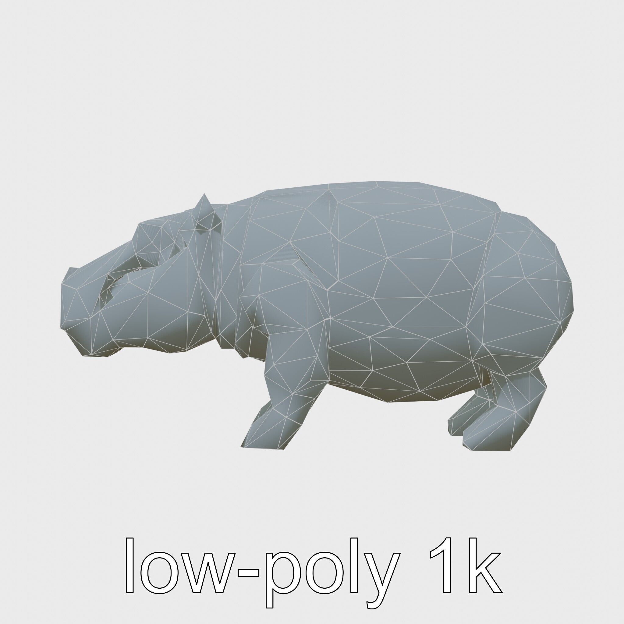 Carbon Fiber Robotic Hippopotamus with Water Filtration System Low-poly 3D model_32