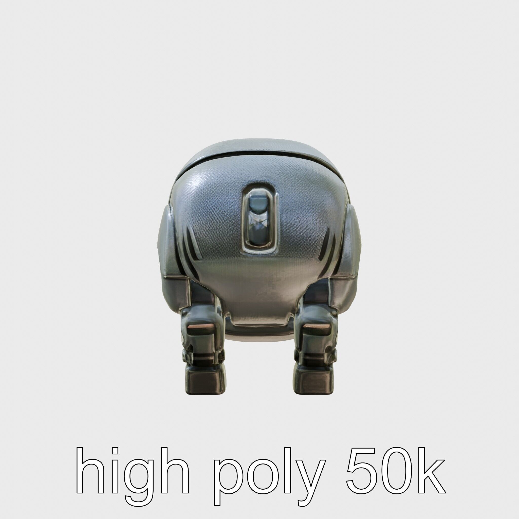 Carbon Fiber Robotic Hippopotamus with Water Filtration System Low-poly 3D model_5