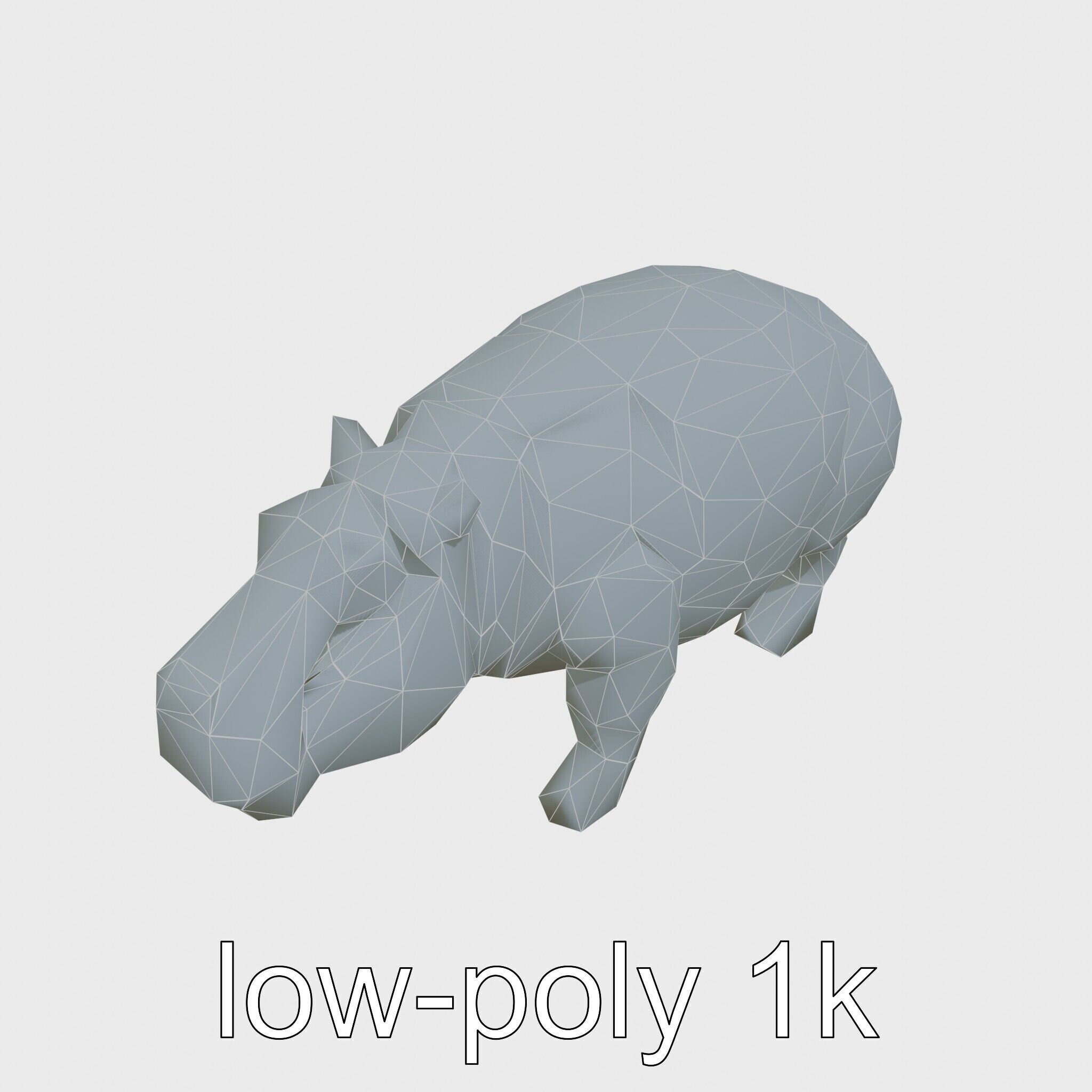Carbon Fiber Robotic Hippopotamus with Water Filtration System Low-poly 3D model_20