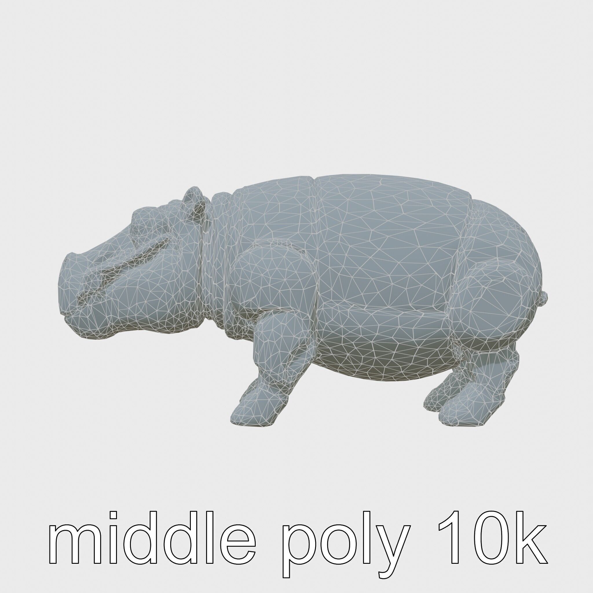 Carbon Fiber Robotic Hippopotamus with Water Filtration System Low-poly 3D model_9