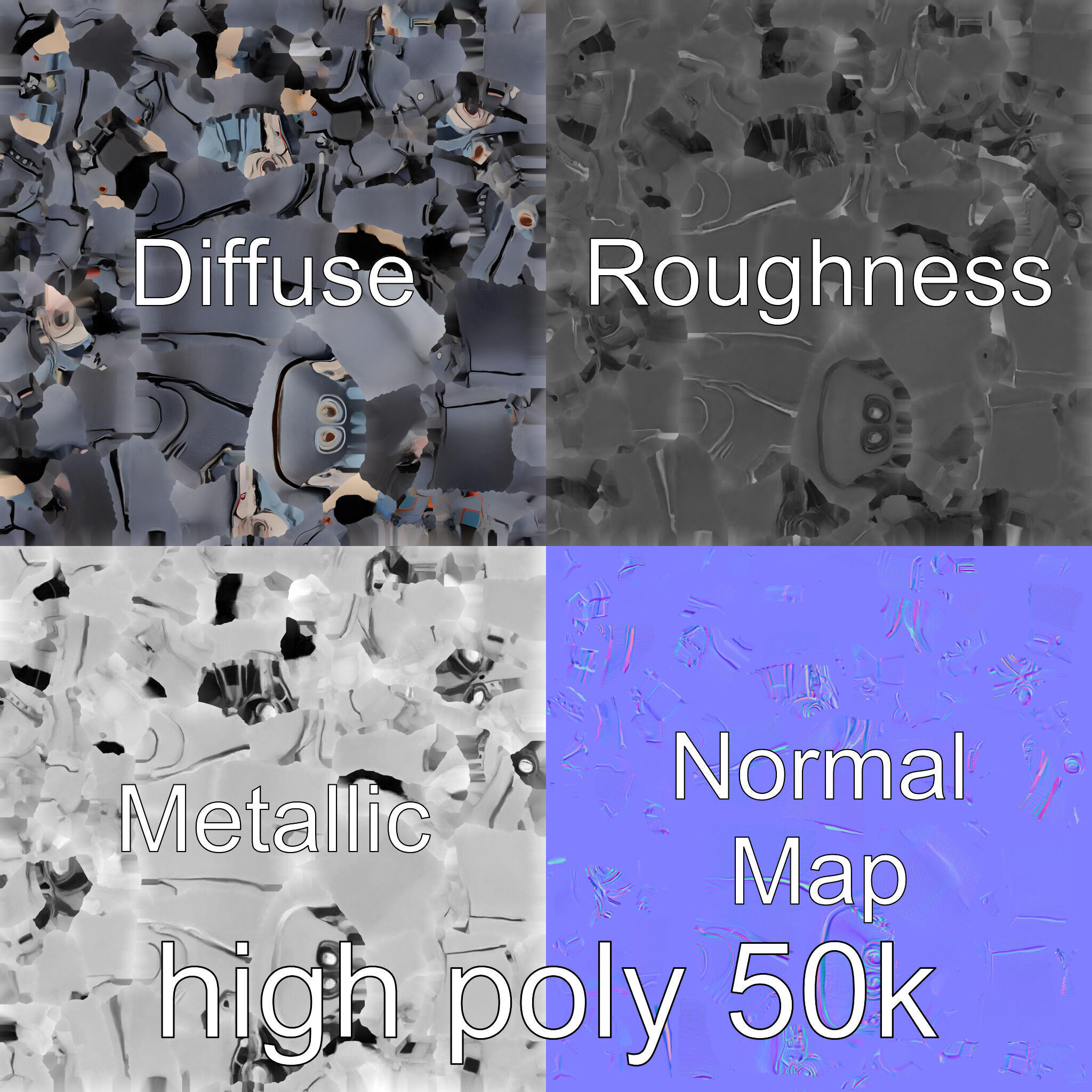 Carbon Fiber Robotic Hippopotamus with Water Filtration System Low-poly 3D model_31