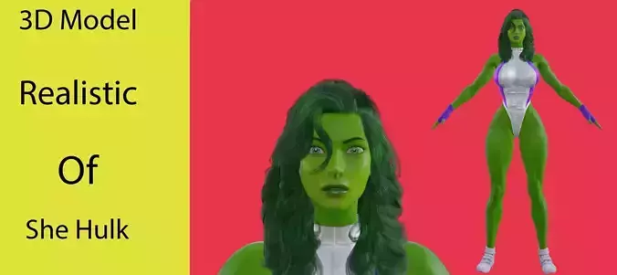She Hulk Low-poly 3D model