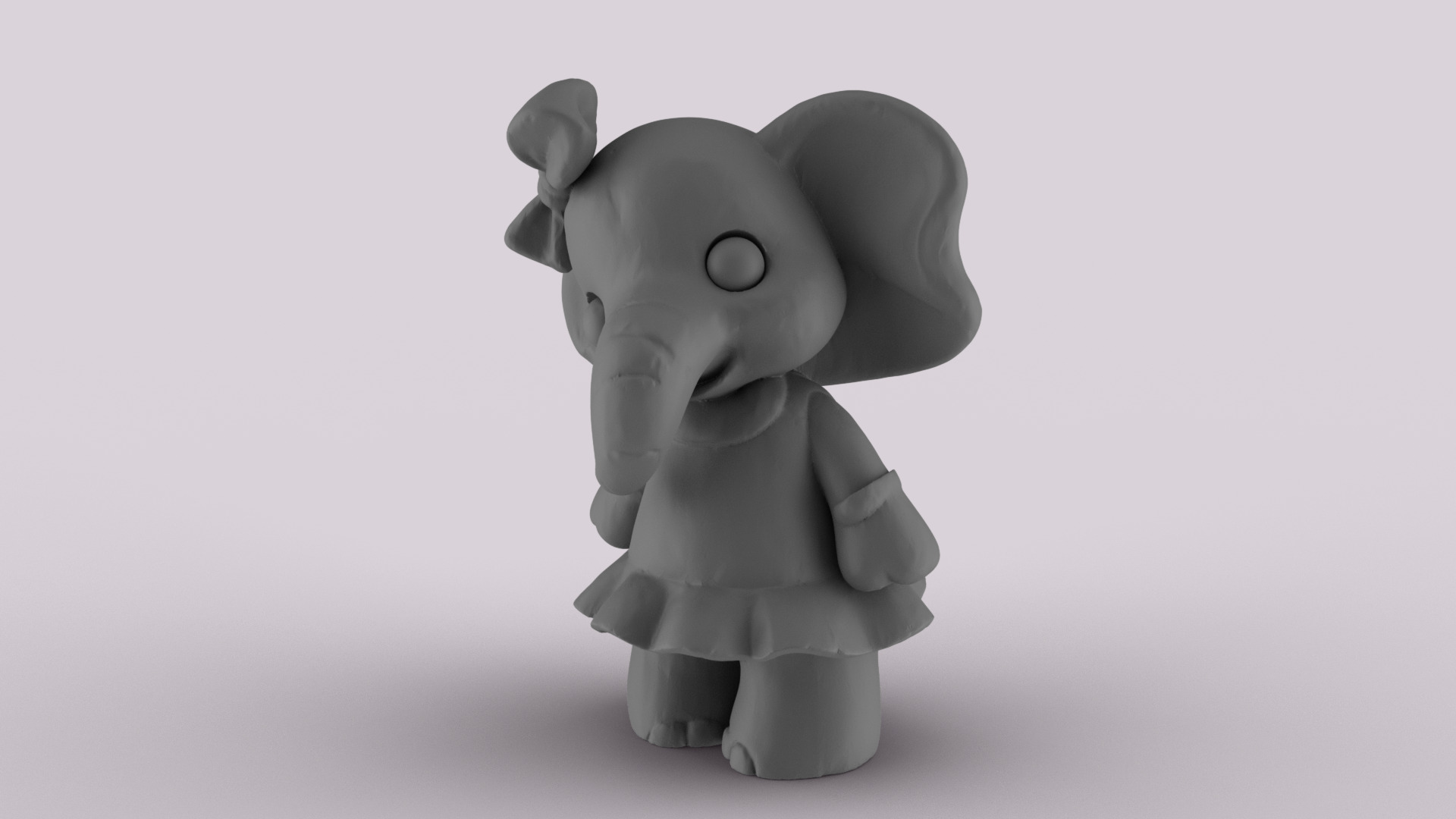 Cute Elephant Toy Sculpture 3D print model_4