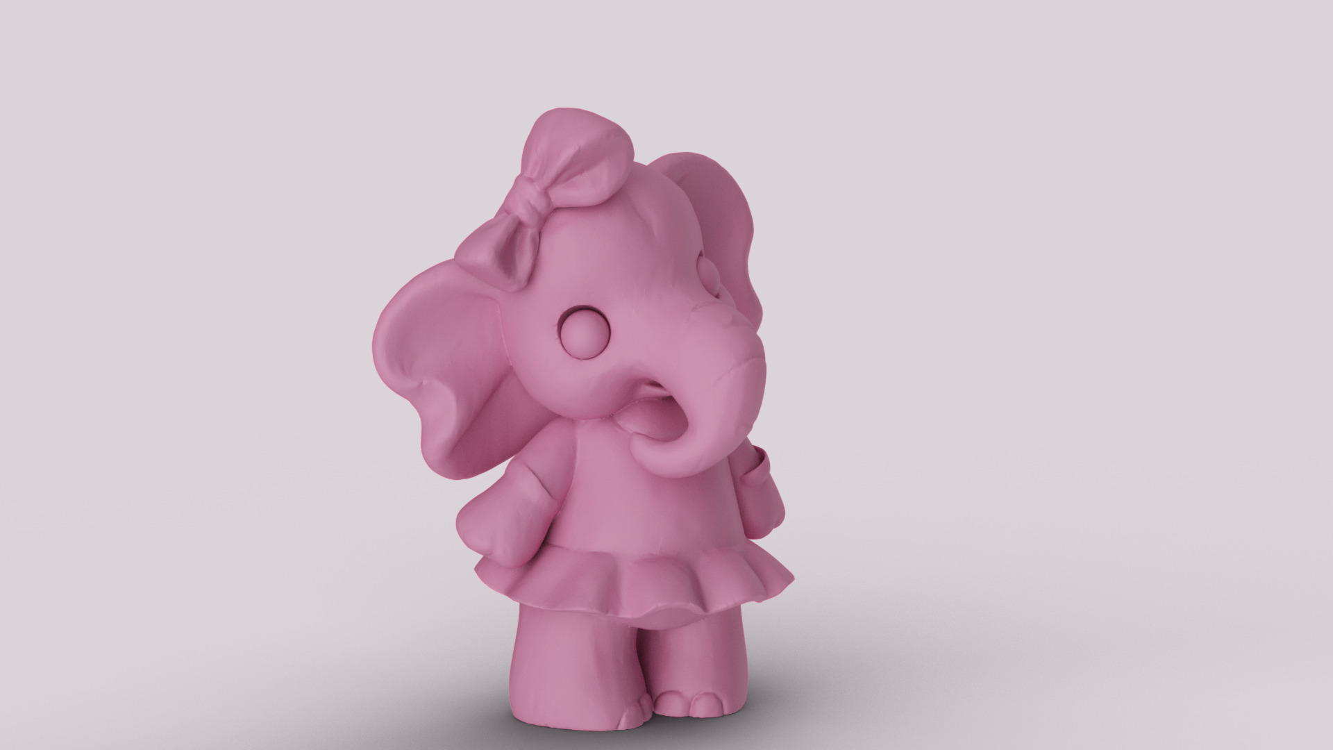 Cute Elephant Toy Sculpture 3D print model_1