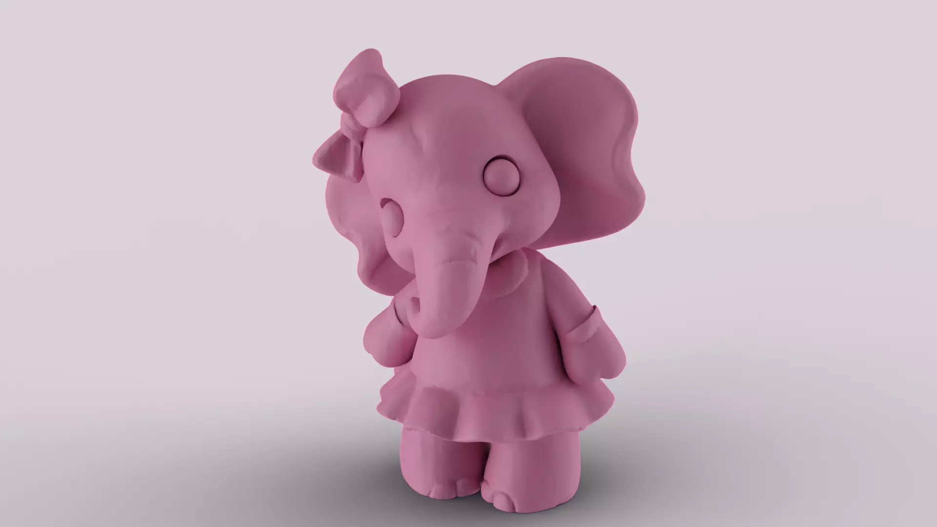 Cute Elephant Toy Sculpture 3D print model_0