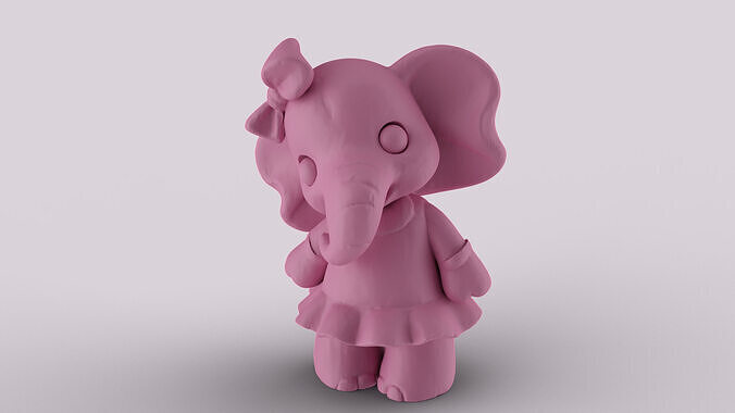 Cute Elephant Toy Sculpture 3D print model