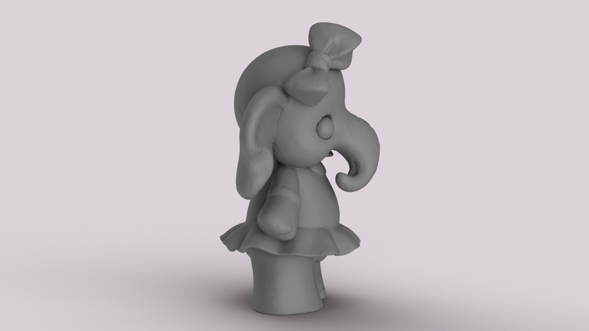 Cute Elephant Toy Sculpture 3D print model_5
