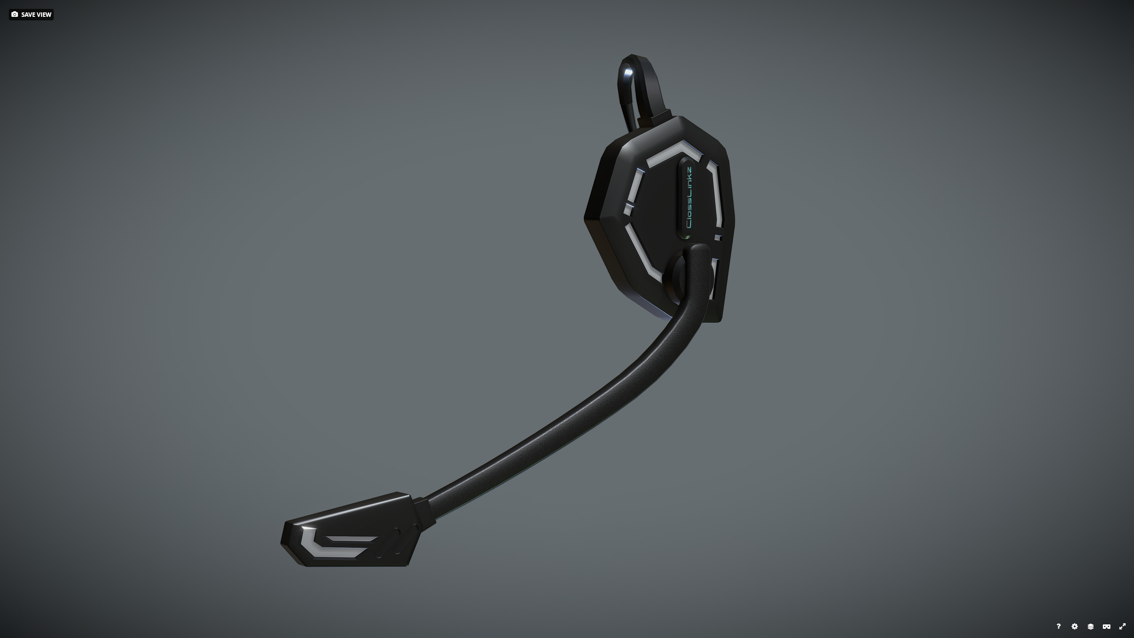 Intercom headset Low-poly 3D model_1