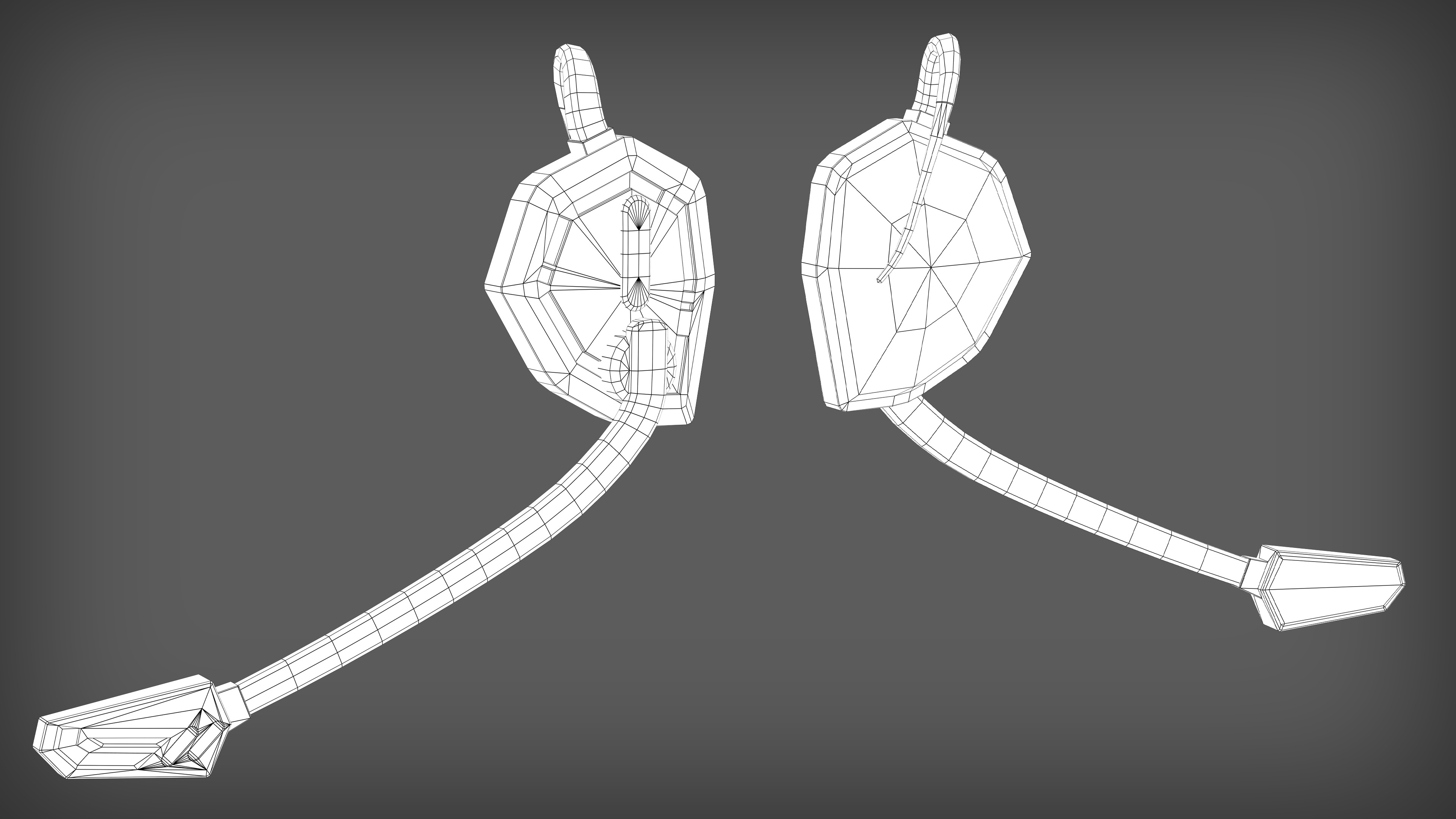 Intercom headset Low-poly 3D model_4