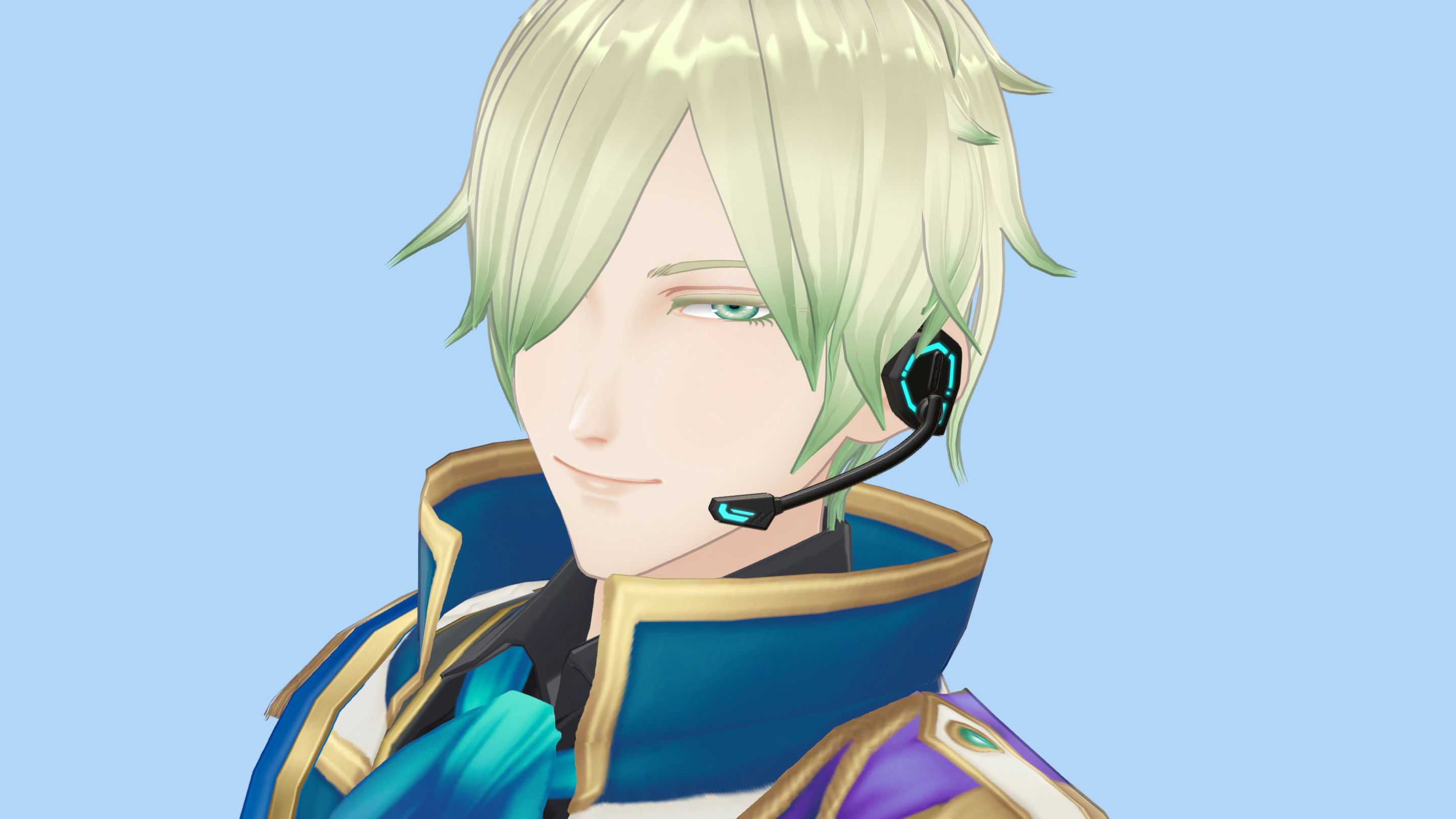 Intercom headset Low-poly 3D model_3