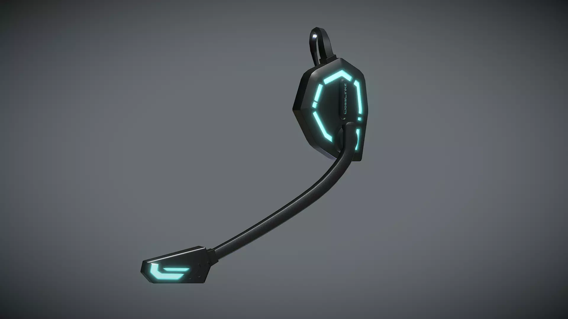 Intercom headset Low-poly 3D model_0