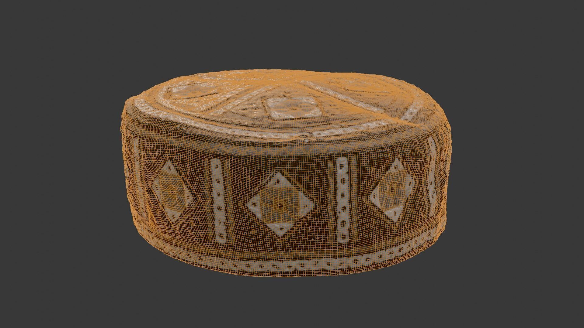 Decorative Wooden Box 3D Scanned Model Low-poly 3D model_2