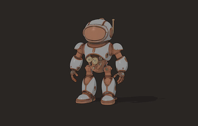 Fantasy Robot Low-poly 3D model