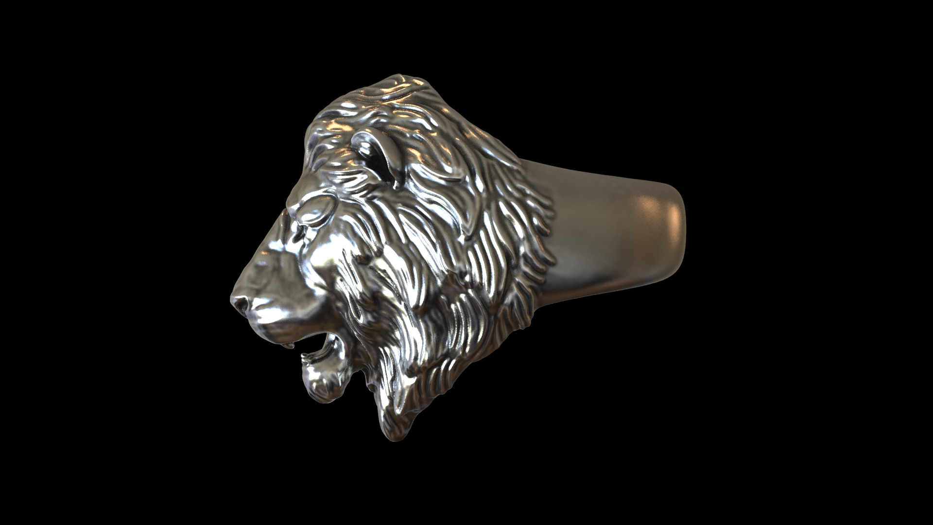 Lion ring 3D print model_2
