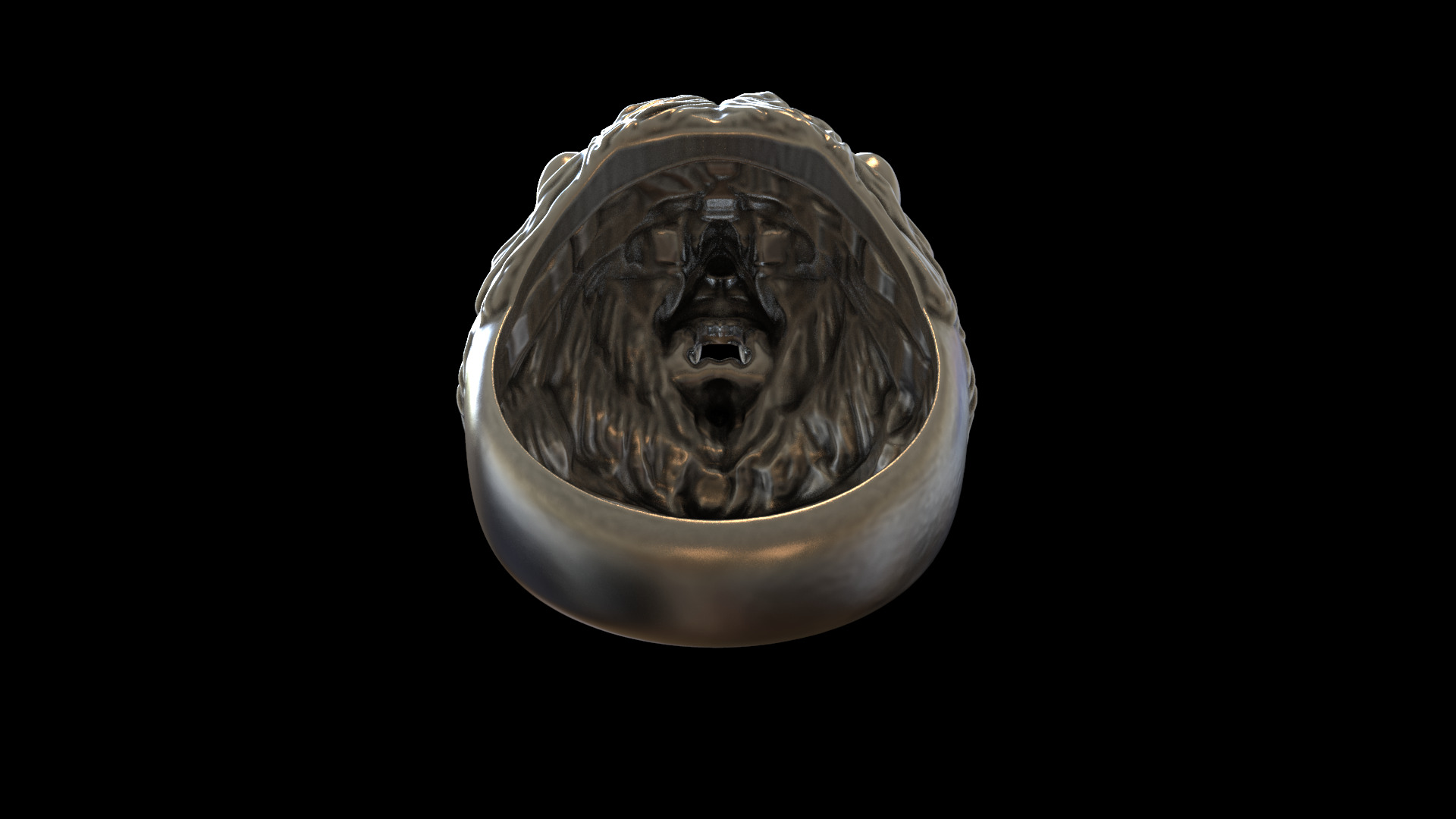 Lion ring 3D print model_3