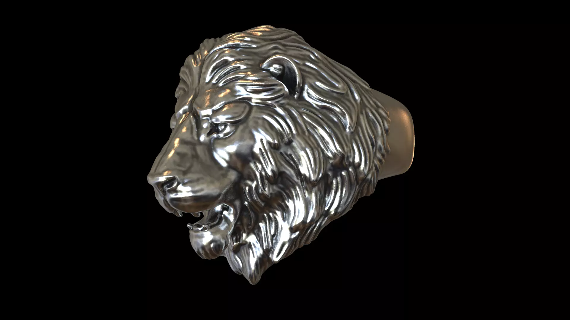 Lion ring 3D print model_0