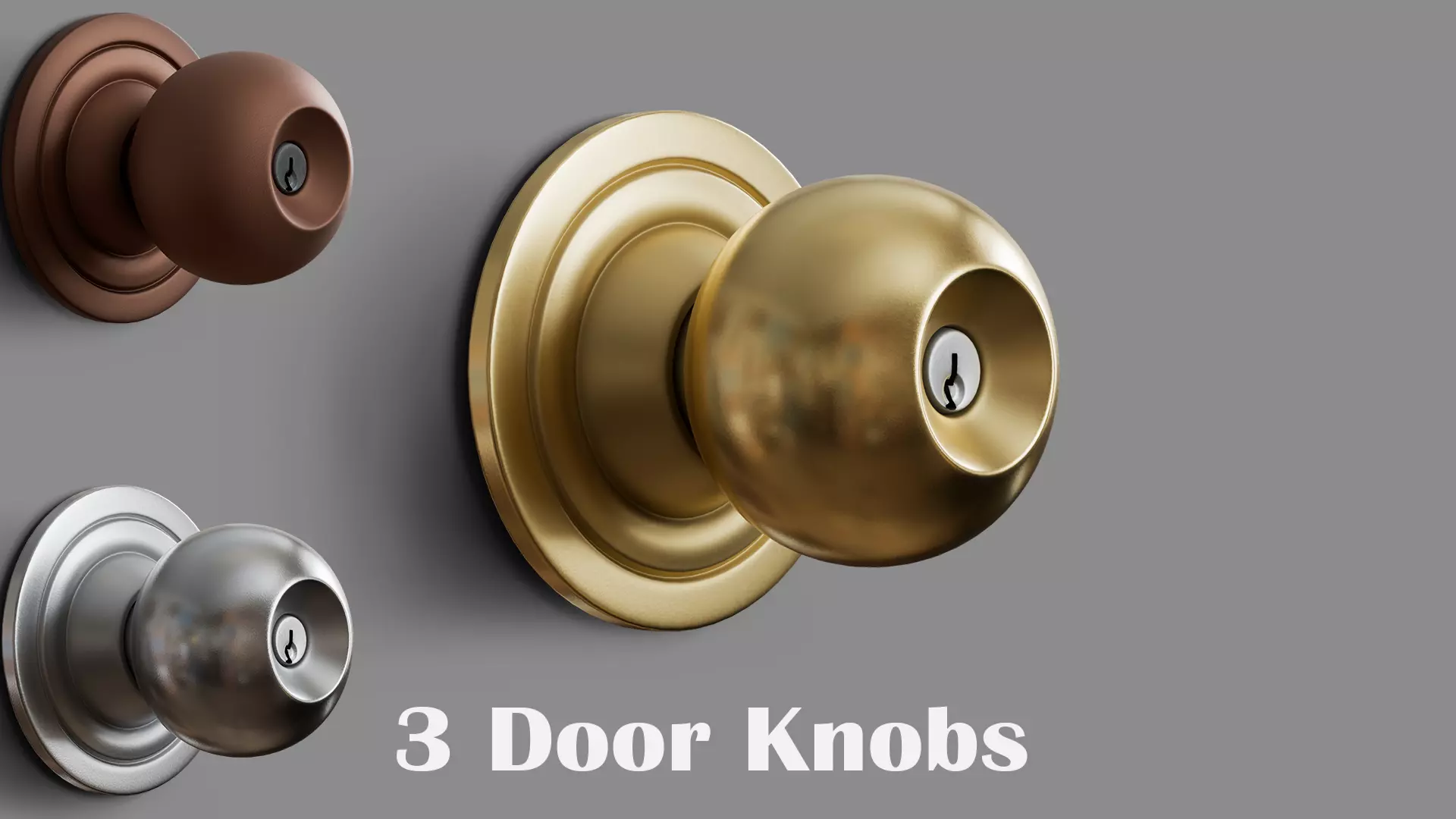 3 Door Knobs 3D model