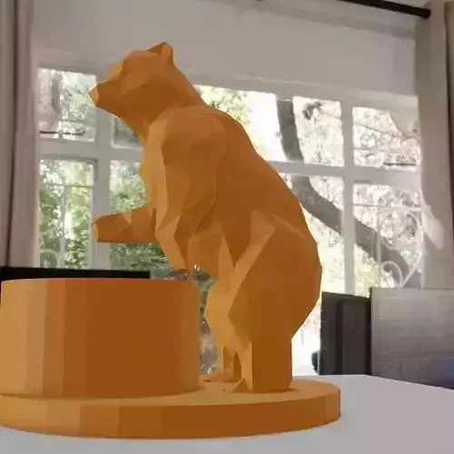 bear low poly planter succulent pot flower cactus vase