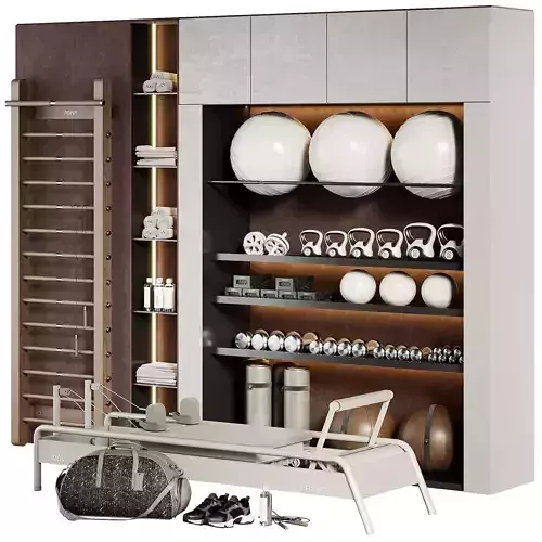 A Rack with gym equipment 01