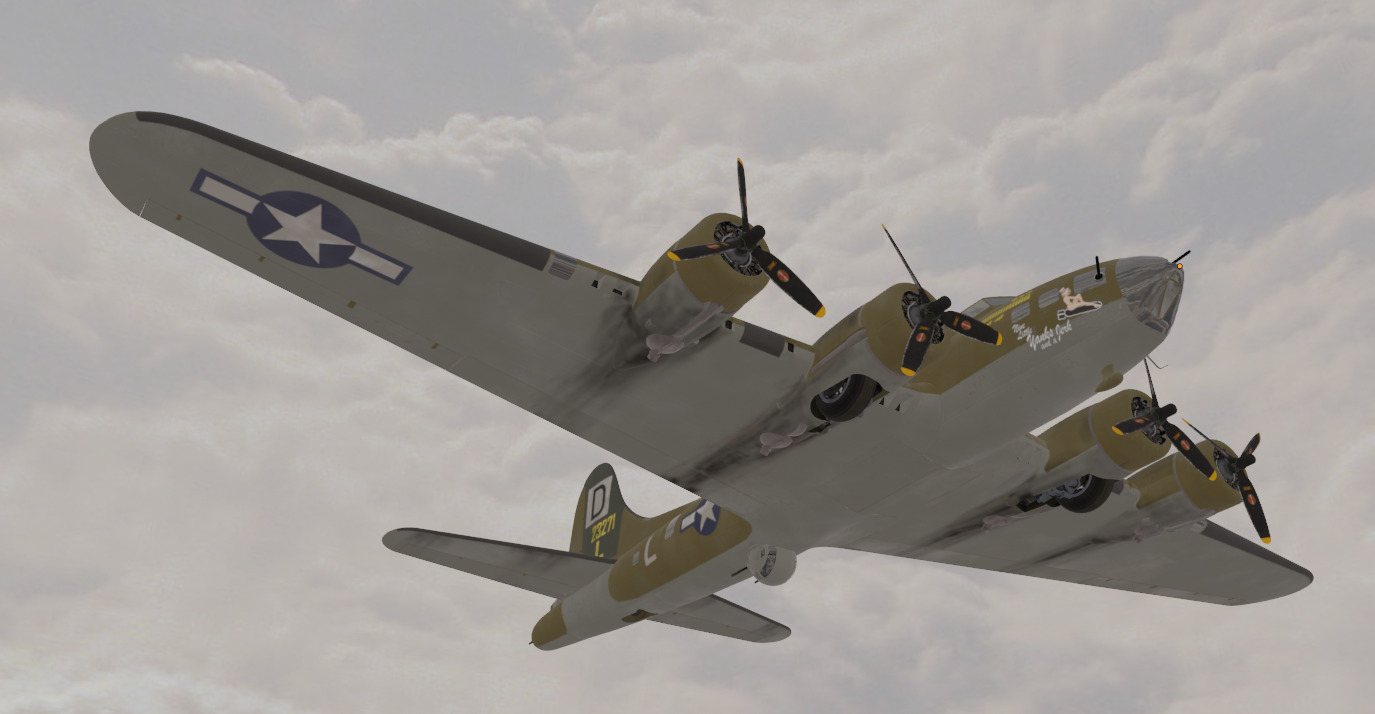 B-17F Flying Fortress Nine Little Yanks and a Jerk Low-poly 3D model_5