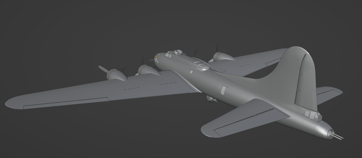 B-17F Flying Fortress Nine Little Yanks and a Jerk Low-poly 3D model_6