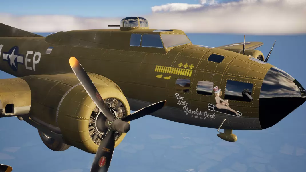 B-17F Flying Fortress Nine Little Yanks and a Jerk Low-poly 3D model_0