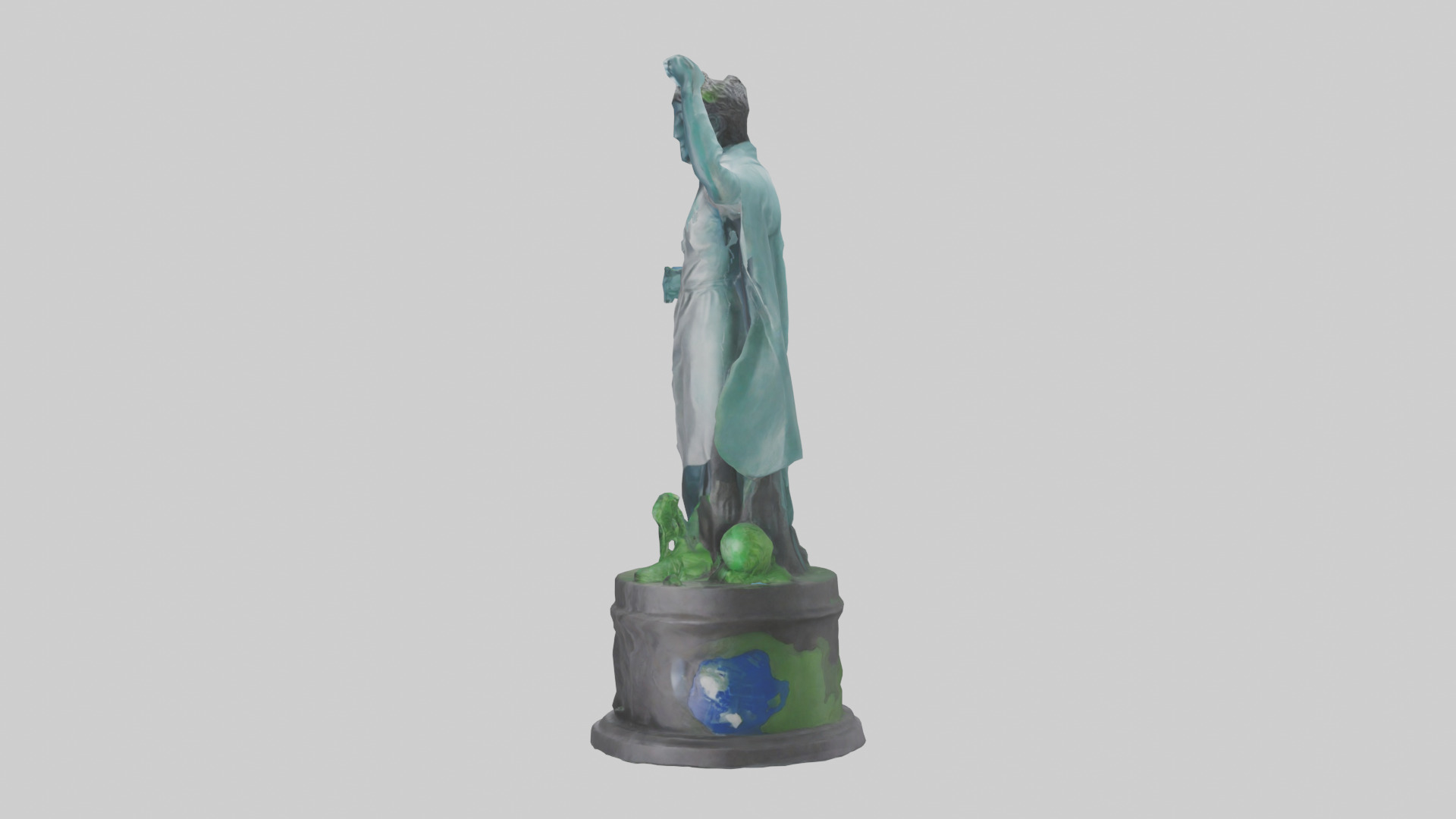 Global Sustainability Hero Statue model Low-poly 3D model_12