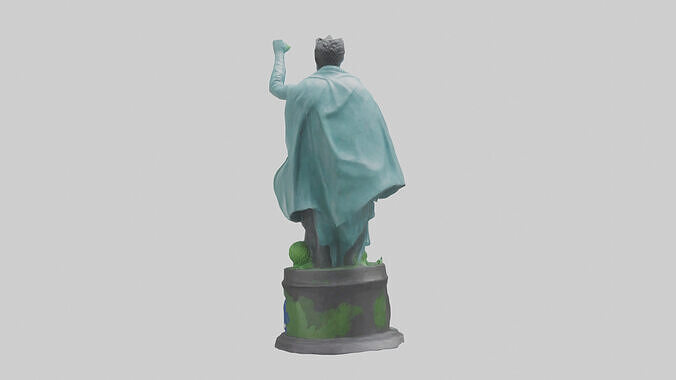 Global Sustainability Hero Statue model Low-poly 3D model