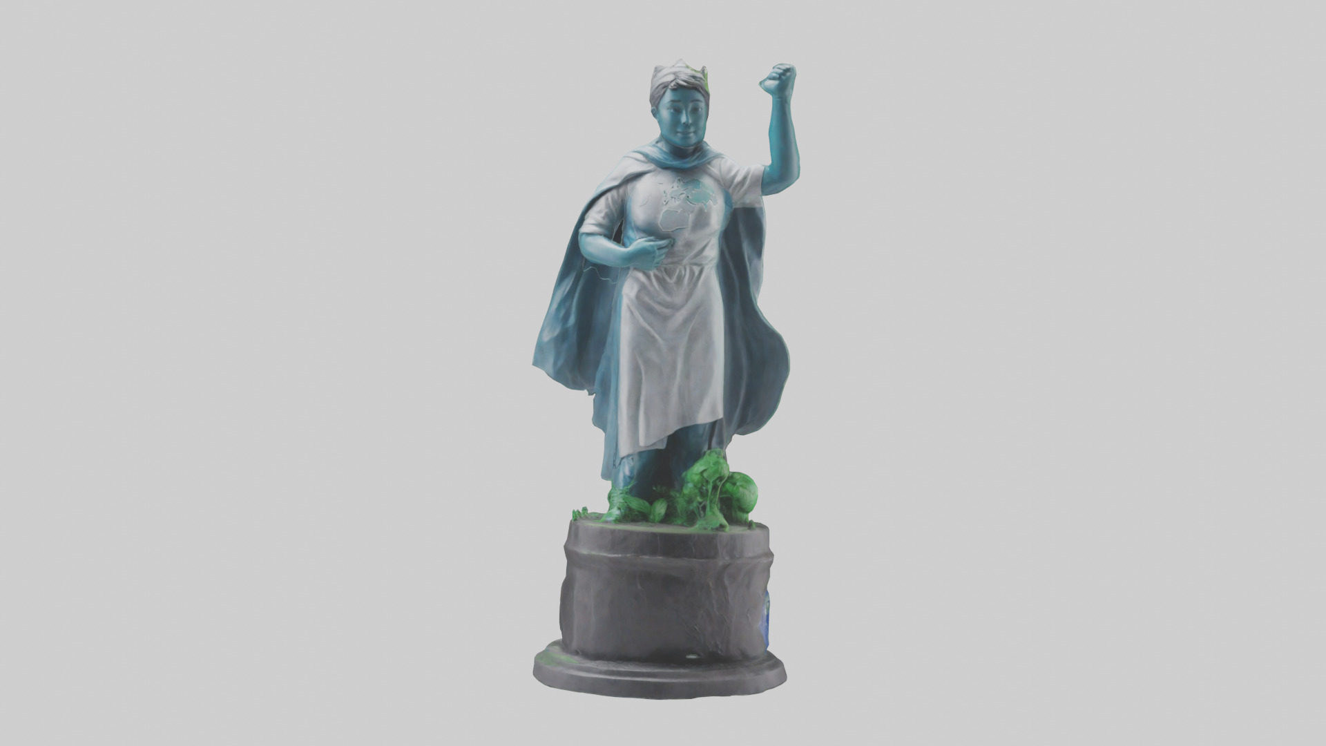 Global Sustainability Hero Statue model Low-poly 3D model_9