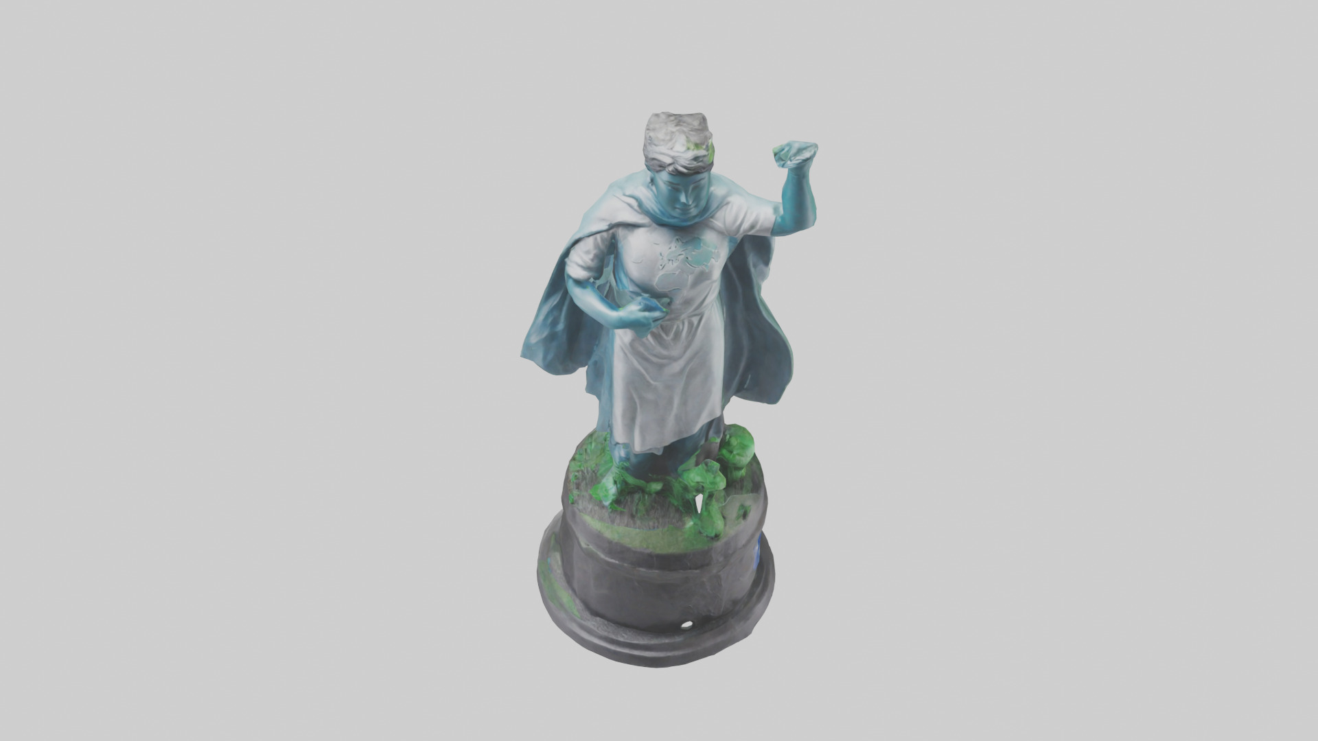 Global Sustainability Hero Statue model Low-poly 3D model_16