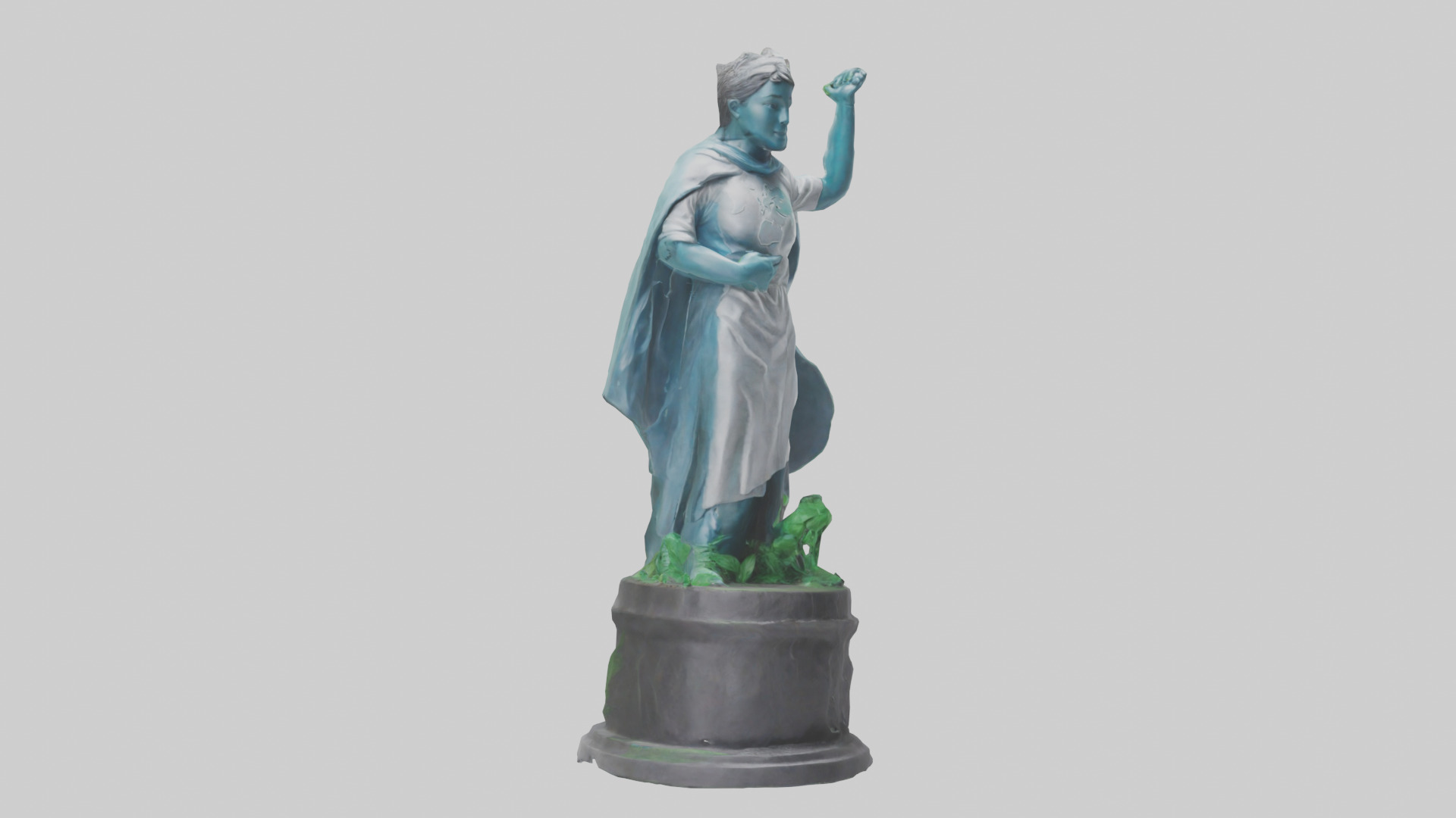 Global Sustainability Hero Statue model Low-poly 3D model_7