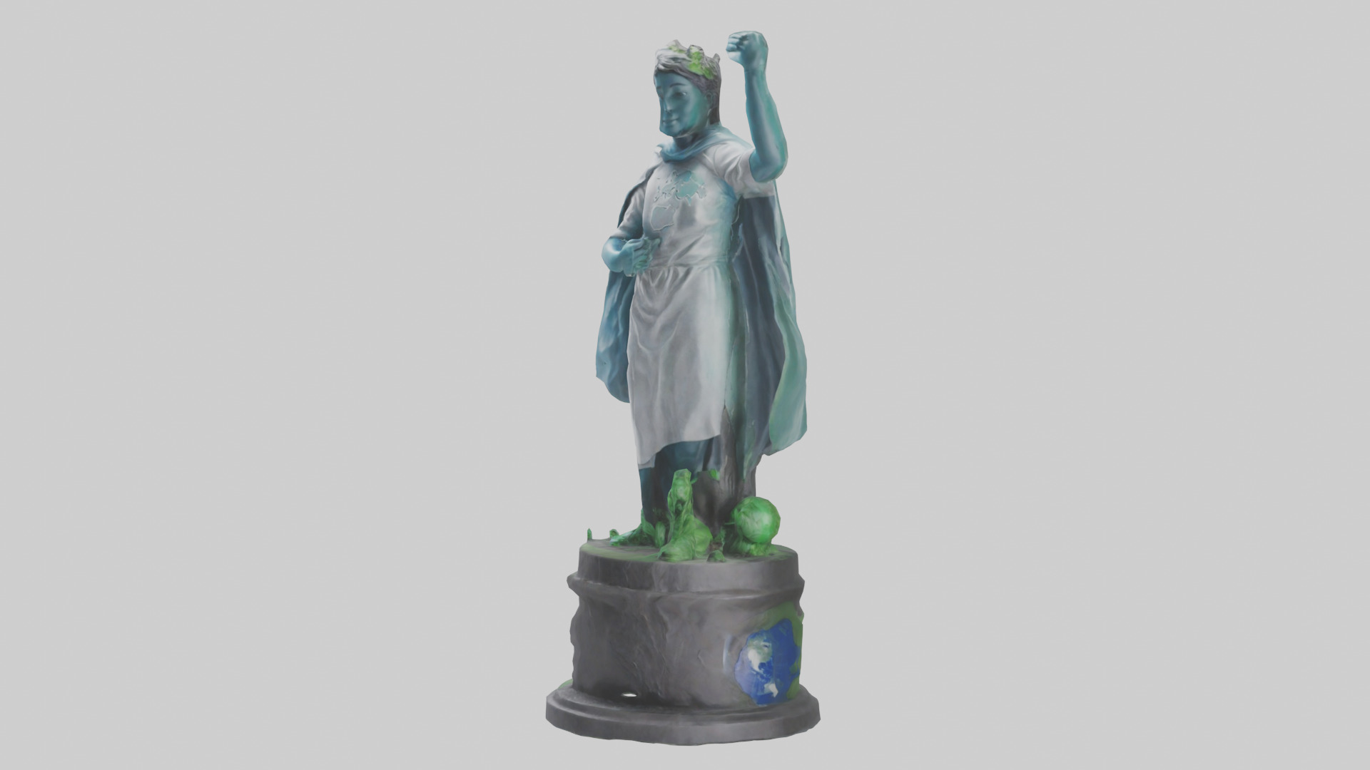 Global Sustainability Hero Statue model Low-poly 3D model_8