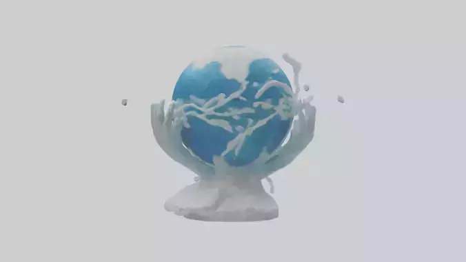 Global Warming Awareness Statue model Low-poly 3D model