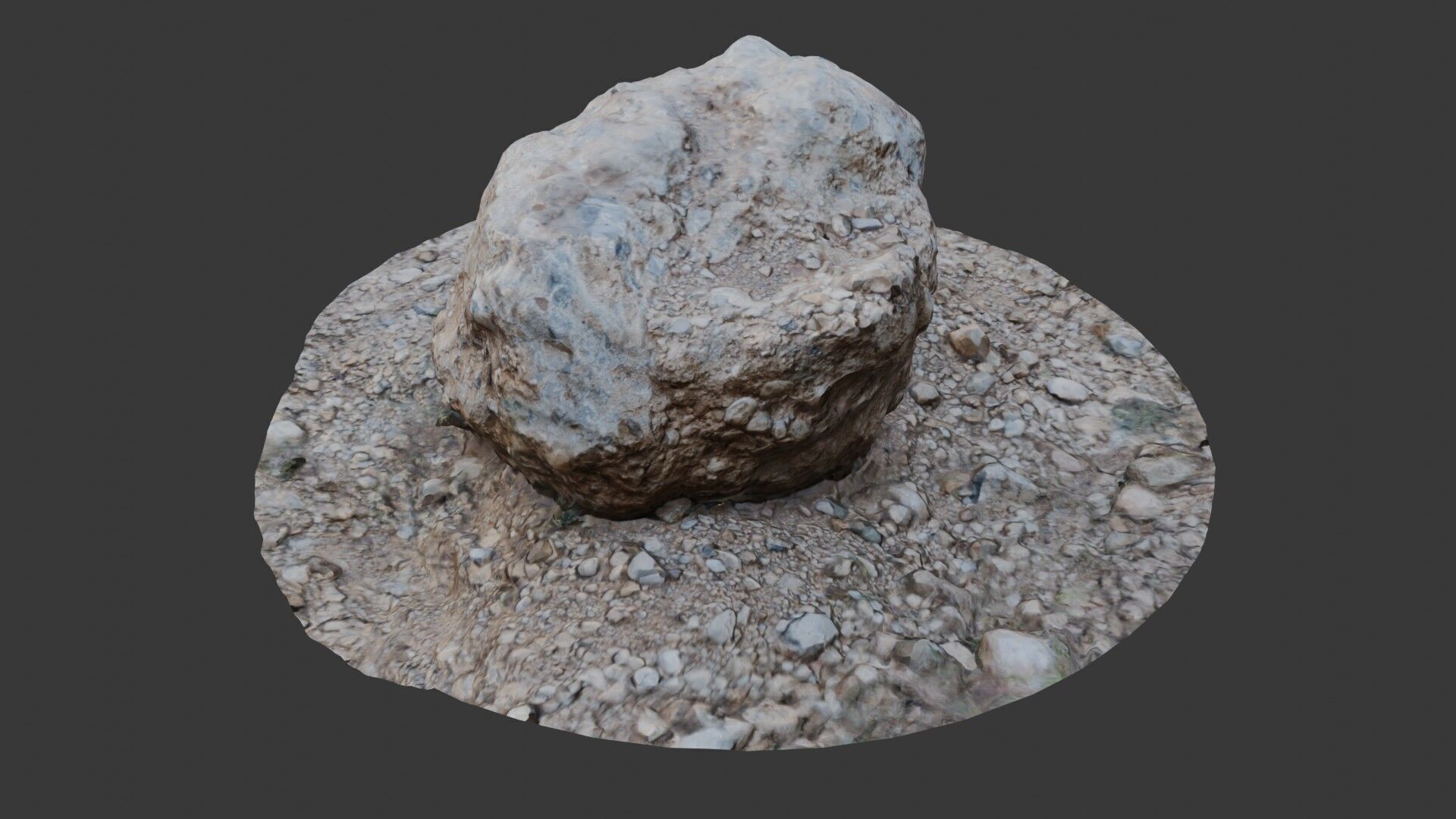 Realistic Scanned Rock with Ground Patch 3D Asset Low-poly 3D model_6