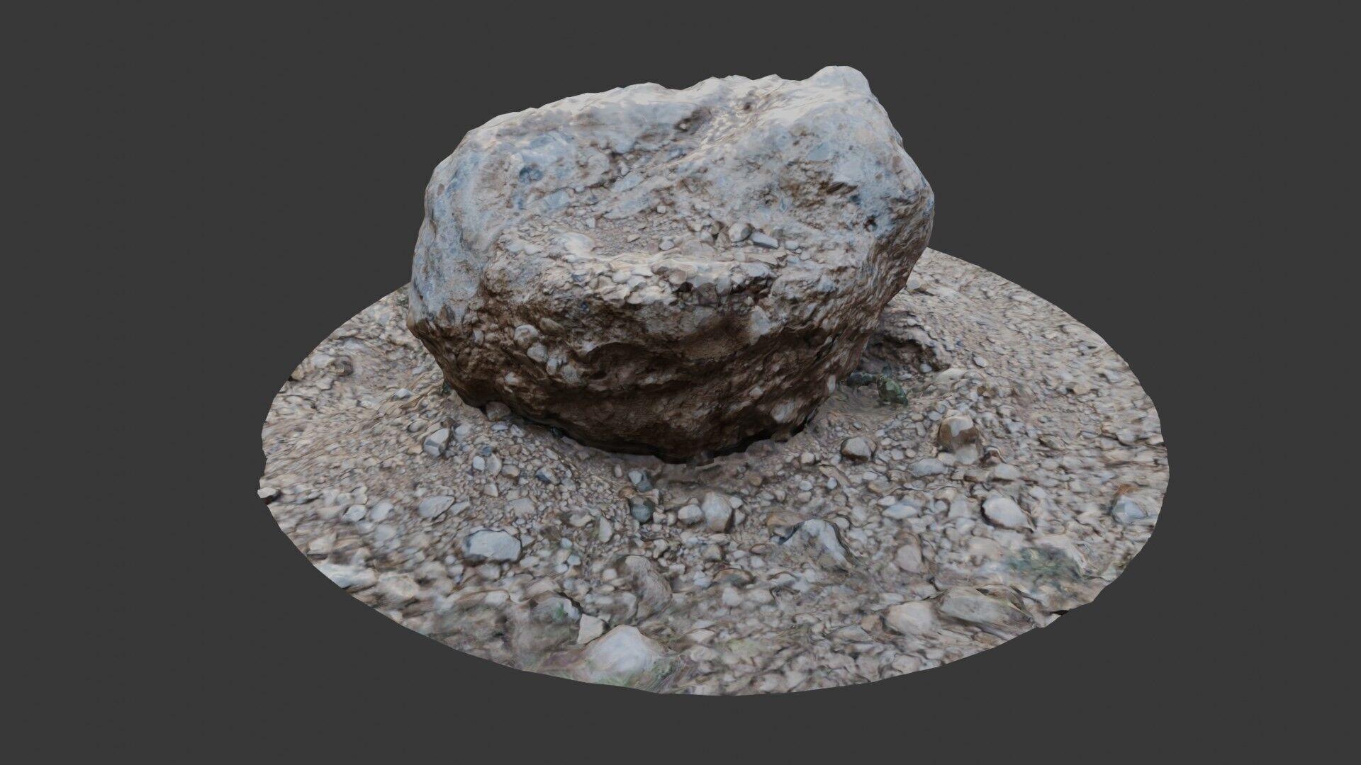 Realistic Scanned Rock with Ground Patch 3D Asset Low-poly 3D model_5