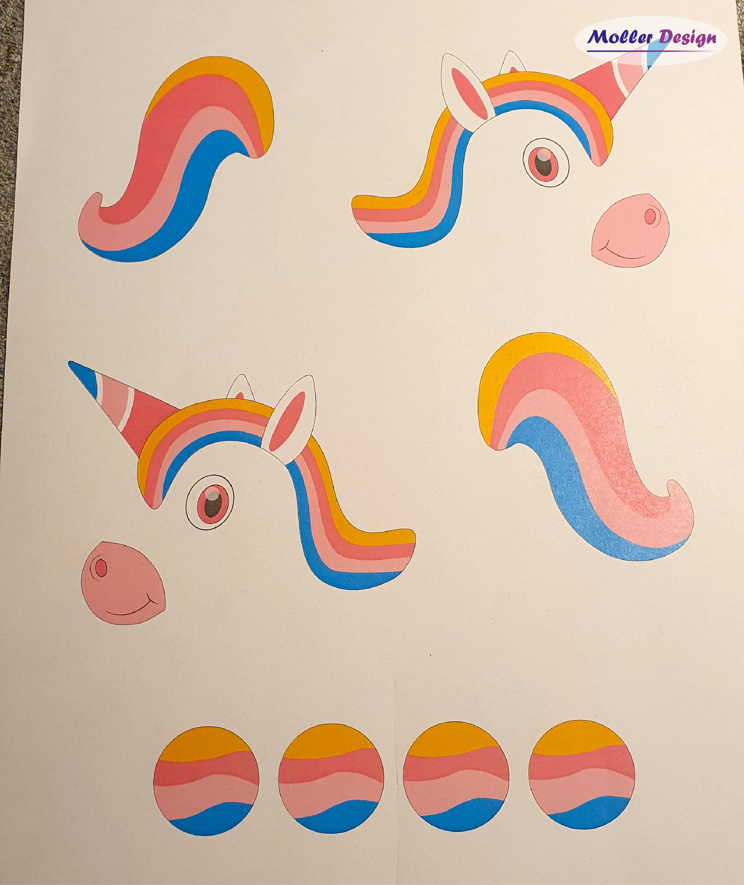 Unicorn pull along toy 3D print model_2