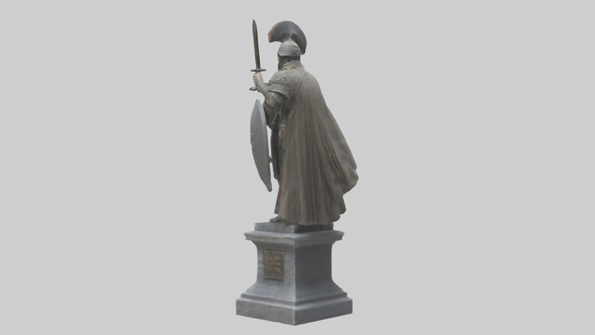 Glory of War Hero Statue model Low-poly 3D model_1