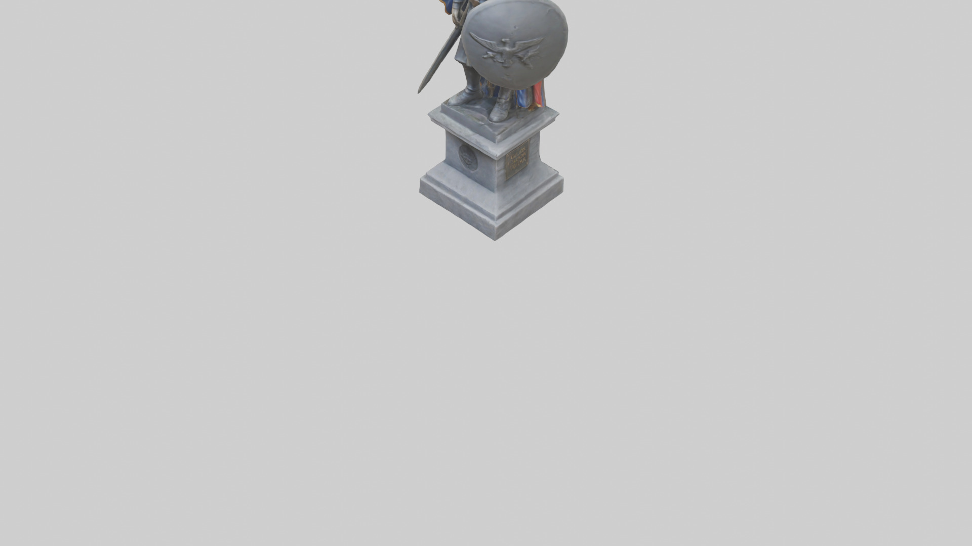 Glory of War Hero Statue model Low-poly 3D model_5